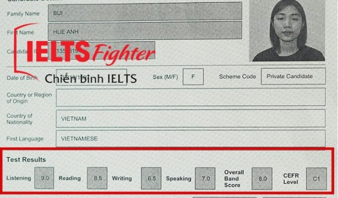 điểm thi ielts