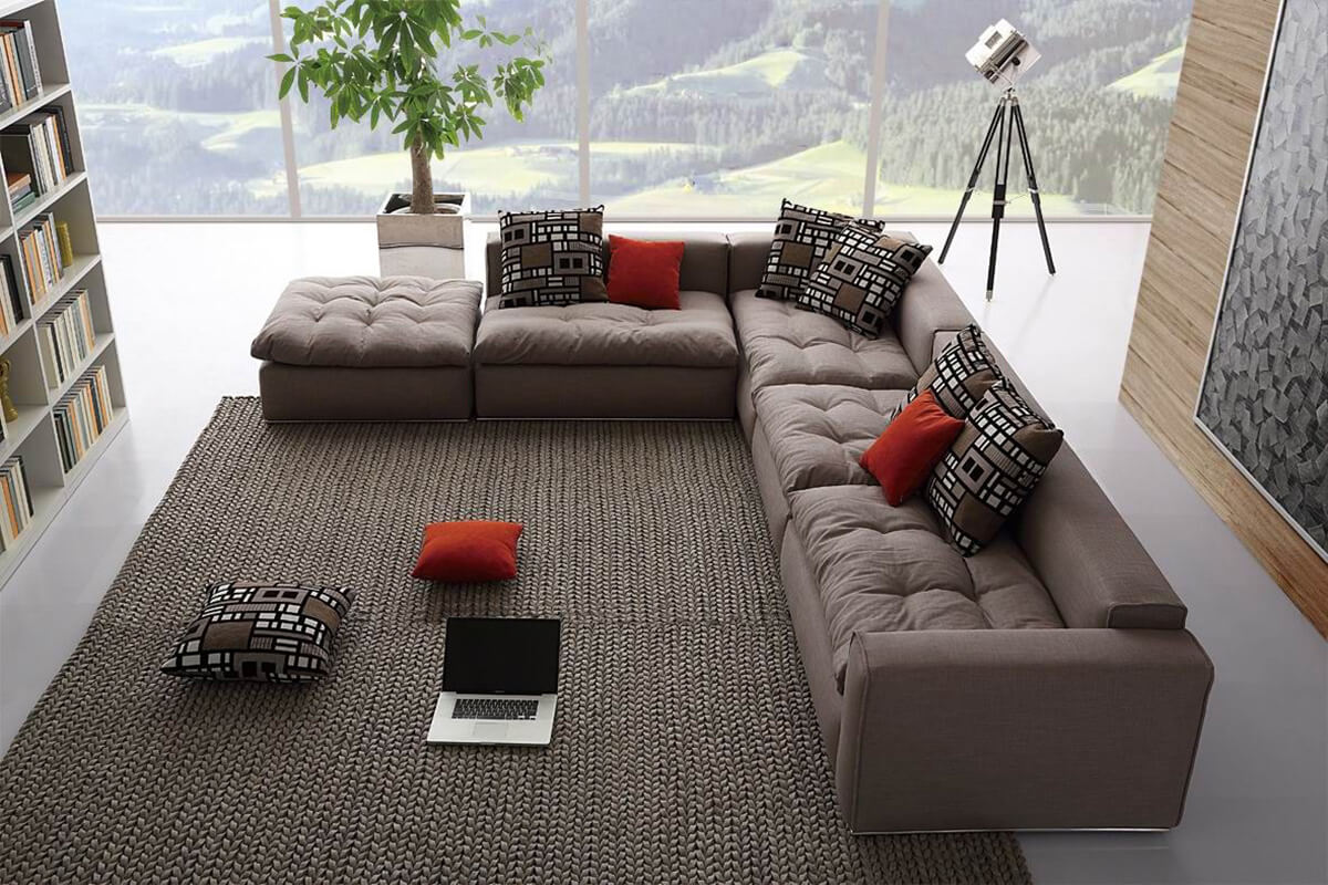 Sofa làm cho điểm nhấn trong phòng khách: chọn kích thước